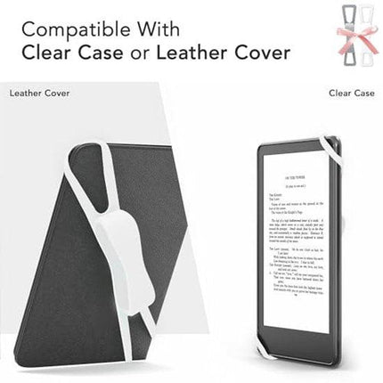 2-Pack Hand Rests for E-Readers & Tablets - Non-Slip & Comfortable to Hold - Suitable for 4.7-8 Inch Screens - White + Gray.