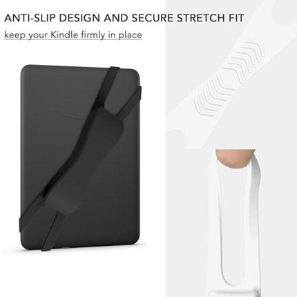 2-Pack Hand Rests for E-Readers & Tablets - Non-Slip & Comfortable to Hold - Suitable for 4.7-8 Inch Screens - Black + White.