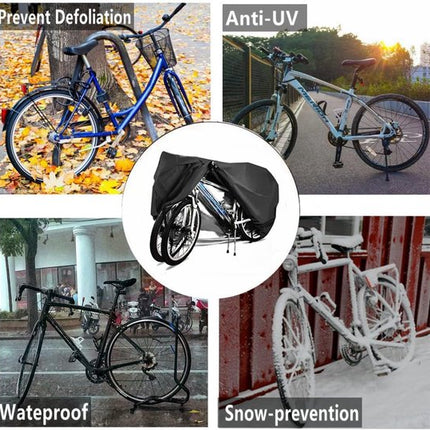 Bicycle cover - Suitable for 2 bicycles - Waterproof for outdoor use - UV protective - Bicycle cover with lock hole - Suitable for mountain bikes and electric bicycles.