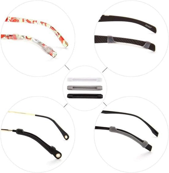 Earplugs for Glasses - 4 Pairs - Silicone Cases for Glasses - Multi-colored Soft Silicone Anti-slip Ear Hooks/Temple Protectors for Sports Glasses - Temple Protectors.