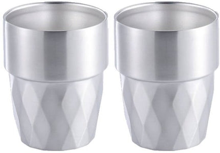 Mugs - 2-piece set - Stainless steel mugs - Double-walled water mugs made of 304 stainless steel - Beer mugs - Coffee mugs.