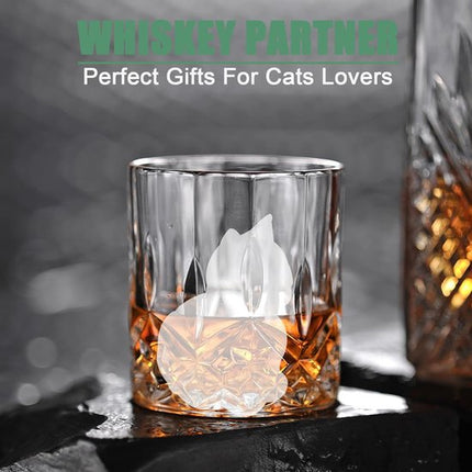 3D Cat Ice Cube Mold - With Integrated Funnel - Silicone for Cocktails & Whisky - Easy De-Moulding.