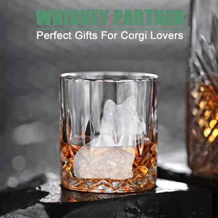 3D Corgi Ice Cube Mold - With Integrated Funnel - Cute Dog Shape - Silicone & Easy De-molding.