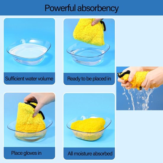Towels - Unisex Quick-Dry Hair Drying Towel - New Quick-Drying Bath Towel - Absorbent and Quick-Drying Coral Fleece Towel - Suitable for Wet, Long and Thick Hair - - Glove Design - Yellow.