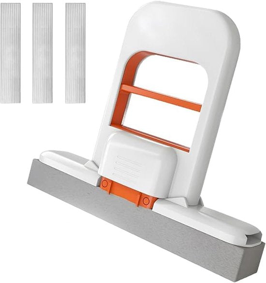 Mini Mop - with 3 replaceable sponges - portable cleaning sponge - can be used wet and dry - handle with squeeze function for one-handed operation - can be used for cleaning bathrooms, kitchens, tiles, etc..