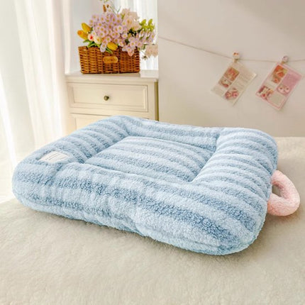 Cat Bed - Pet Mat - Soft and Warm Sleeping Mat for Cats and Small Pets, Comfortable and Cozy - Suitable for All Pets (Blue, S: 40 * 50cm).