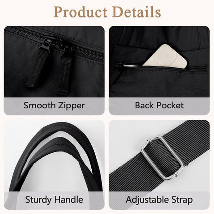 Sports Bag - Waterproof Travel Bag - 24 Liter Carry Bag - Zippered - Lightweight and Durable - Suitable for Gym, Training and Travel（Black）.