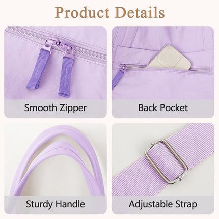 Sports Bag - Waterproof Travel Bag - 24 Liter Carry Bag - Zippered - Lightweight & Durable - Suitable for Gym, Training & Travel（Purple）.
