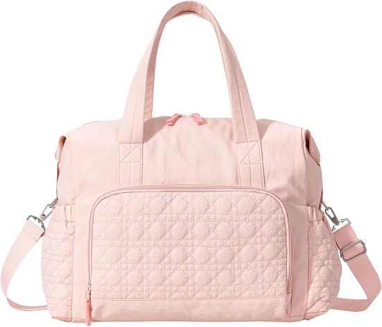 Sports Bag - Waterproof Travel Bag - 24 Liter Carry Bag - Zippered - Lightweight and Durable - Suitable for Gym, Training and Travel（Pink）.