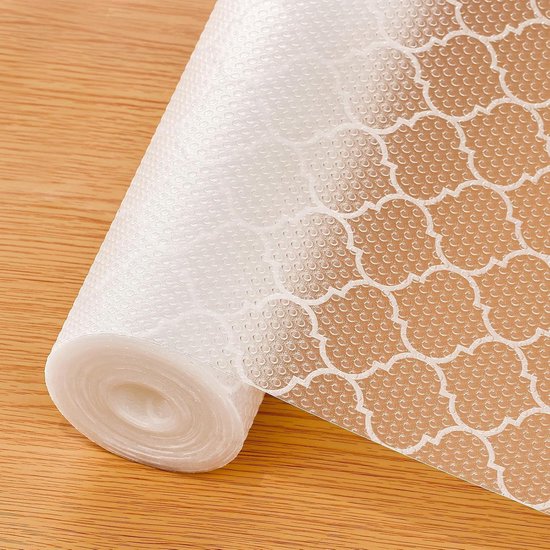 Drawer Mat - Kitchen Drawer Mat - Kitchen Cabinet Shelf Protector - Non-Adhesive, Waterproof EVA Drawer Mat, Easy to Cut to Size for Refrigerator, Cabinet or Chest of Drawers (White, 11.8"W x 78.7"L).