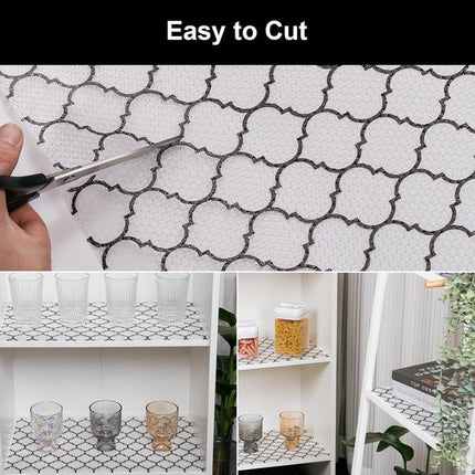 Drawer Mat - Kitchen Drawer Mat - Kitchen Cabinet Shelf Protector - Non-Adhesive, Waterproof EVA Drawer Mat, Easy to Cut to Size for Refrigerator, Cabinet or Chest of Drawers (Black, 11.8"W x 78.7"L).
