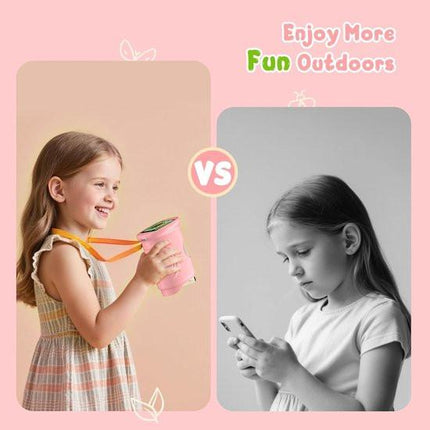 1000x Digital Children's Microscope - With 2 Inch IPS Screen & 8 LED Lights - Handy & Easy to Use for Nature Research - Pink.