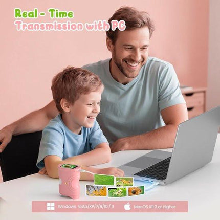1000x Digital Children's Microscope - With 2 Inch IPS Screen & 8 LED Lights - Handy & Easy to Use for Nature Research - Pink.