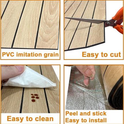 Self-adhesive 3D Wall Panel - Brown Oak Look - PVC Plank 300x40 cm for Wall & Ceiling - Soundproof.
