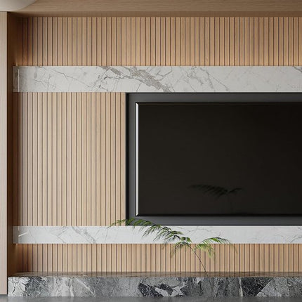 Self-adhesive 3D Wall Panel - Brown Oak Look - PVC Plank 300x40 cm for Wall & Ceiling - Soundproof.
