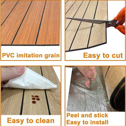 Self-adhesive 3D Wall Panel - Walnut Look - PVC Plank 300x40 cm for Wall & Ceiling - Soundproof.