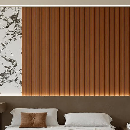 Self-adhesive 3D Wall Panel - Walnut Look - PVC Plank 300x40 cm for Wall & Ceiling - Soundproof.