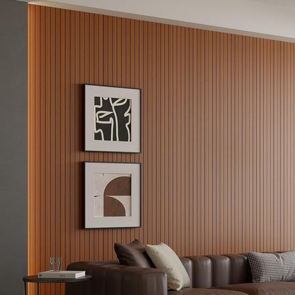 Self-adhesive 3D Wall Panel - Walnut Look - PVC Plank 300x40 cm for Wall & Ceiling - Soundproof.
