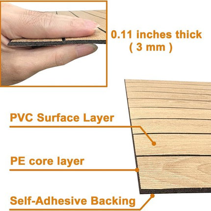 Self-adhesive 3D Wall Panel - Smoked Wood Look - PVC Plank 300x40 cm for Wall & Ceiling - Soundproof.