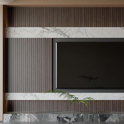 Self-adhesive 3D Wall Panel - Smoked Wood Look - PVC Plank 300x40 cm for Wall & Ceiling - Soundproof.
