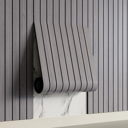 Self-adhesive 3D Wall Panel - Gray Oak Look - PVC Plank 300x40 cm for Wall & Ceiling - Soundproof.