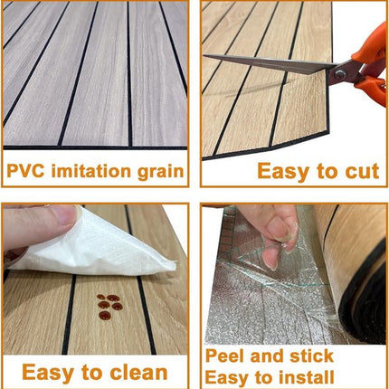 Self-adhesive 3D Wall Panel - Gray Oak Look - PVC Plank 300x40 cm for Wall & Ceiling - Soundproof.