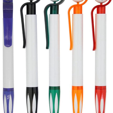 5-Pack Football Ballpoint Pens - Retractable & Non-Slip Grip - 1.0mm Black Ink for Smooth Writing.