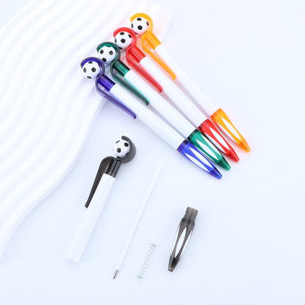 5-Pack Football Ballpoint Pens - Retractable & Non-Slip Grip - 1.0mm Black Ink for Smooth Writing.