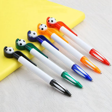 5-Pack Football Ballpoint Pens - Retractable & Non-Slip Grip - 1.0mm Black Ink for Smooth Writing.
