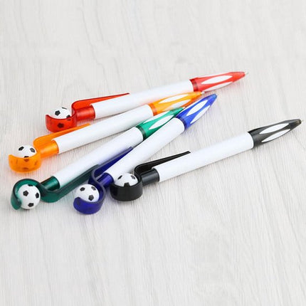 5-Pack Football Ballpoint Pens - Retractable & Non-Slip Grip - 1.0mm Black Ink for Smooth Writing.