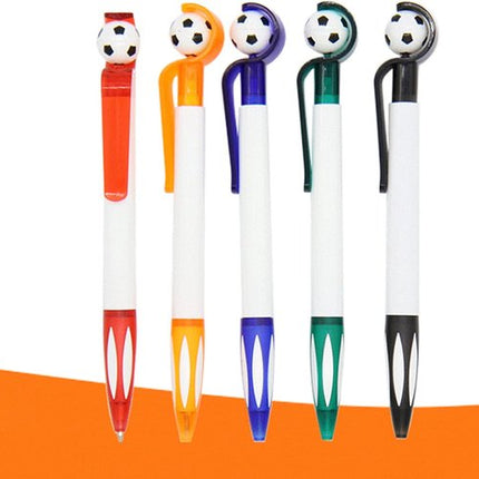 5-Pack Football Ballpoint Pens - Retractable & Non-Slip Grip - 1.0mm Black Ink for Smooth Writing.