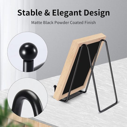 6 Inch Black Metal Display Stands - 3-Pack for Photos, Books & Art - Sturdy Metal Design.