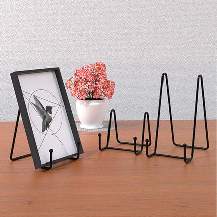6 Inch Black Metal Display Stands - 3-Pack for Photos, Books & Art - Sturdy Metal Design.