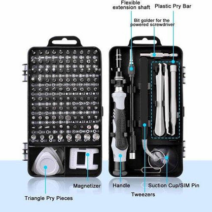115-Piece Precision Screwdriver Set - Magnetic for Phone, Laptop & Electronics - Professional Repair Kit with Storage Case.