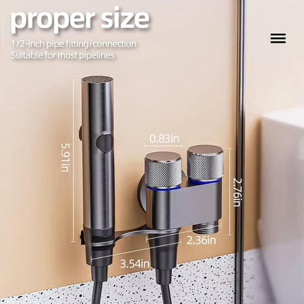 Hand Shower for Toilet & Cleaning - Adjustable Water Pressure & Universal Mounting - For Bathroom, Pets & Plants.