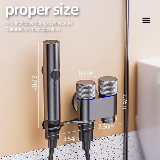 Hand Shower for Toilet & Cleaning - Adjustable Water Pressure & Universal Mounting - For Bathroom, Pets & Plants.