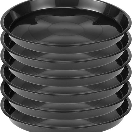Plant bowls - 6 pieces - Round plant bowls - For flower pots, garden bowls and planters - Black.