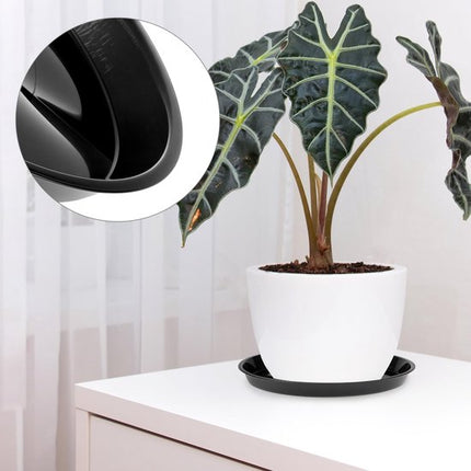 Plant bowls - 6 pieces - Round plant bowls - For flower pots, garden bowls and planters - Black.