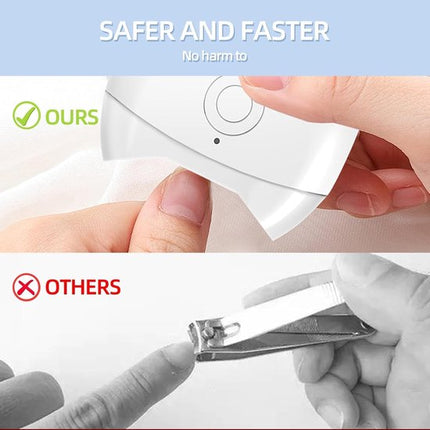 Electric nail clipper - Automatic nail clipper - Safe nail clipper with wireless charging - With LED light and collection container for nail debris - Suitable for children, adults and seniors.