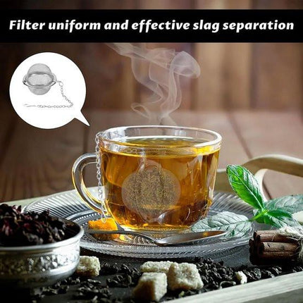 Tea filter - 3 pieces - Stainless steel tea filter - Tea ball filter - Tea filter pot - Infusion ball - Stainless steel tea filter - with extended chain hook - Round tea filter.