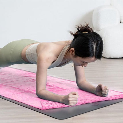Yoga towel - Yoga towel - Yoga towel - Moisture-regulating and non-slip - Yoga towel - Quick-drying yoga mat fabric - Breathable yoga mat with mesh storage bag - Suitable for hot yoga, pilates and fitness - Pink.