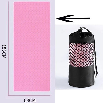 Yoga towel - Yoga towel - Yoga towel - Moisture-regulating and non-slip - Yoga towel - Quick-drying yoga mat fabric - Breathable yoga mat with mesh storage bag - Suitable for hot yoga, pilates and fitness - Pink.