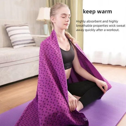 Yoga towel - Yoga towel - Yoga towel - Moisture-regulating and non-slip - Yoga towel - Quick-drying yoga mat fabric - Breathable yoga mat with mesh storage bag - Suitable for hot yoga, pilates and fitness - Purple.