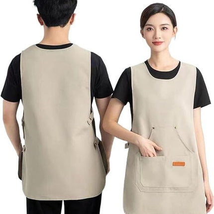Apron - Vest-style apron - Baking and kitchen wear - Waterproof - Stain resistant - Unisex - Khaki.