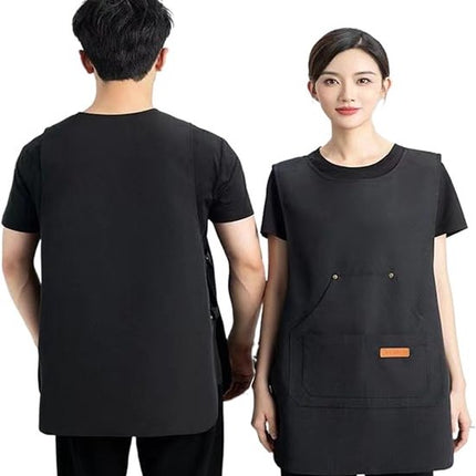 Apron - Vest-style apron - Baking and kitchen tools - Waterproof - Stain-resistant - Unisex - Black.
