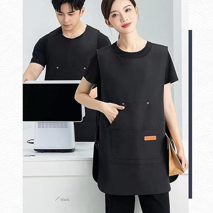 Apron - Vest-style apron - Baking and kitchen tools - Waterproof - Stain-resistant - Unisex - Black.