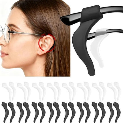 Earplugs for glasses - 32 pieces - Silicone earhooks - Behind-the-ear glasses clips - Non-slip, drop-resistant silicone earhooks for glasses, sunglasses and reading glasses.
