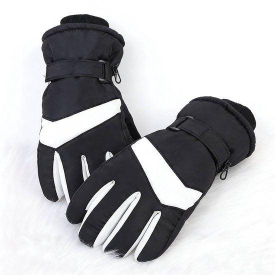 Gloves - Winter ski gloves - Warm gloves - Non-slip, thickened - Waterproof - Suitable for cold weather - Cycling gloves - Sizes S/M - Black and white.