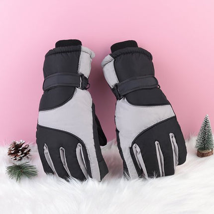 Gloves - Winter ski gloves - Warm gloves - Non-slip, thickened - Waterproof - Suitable for cold weather - Cycling gloves - Sizes S/M - Black/Gray.