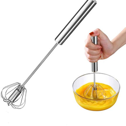Egg Beater - Stainless Steel Egg Beater - Rotary Push Mixer (Semi-Automatic) - Kitchen Utensils - Egg Beater - Mini Mixer - Cookware.